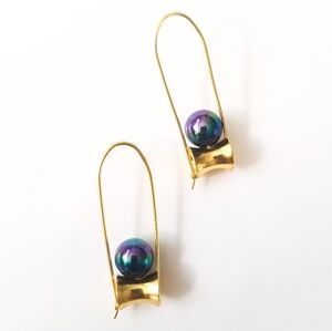 Vintage Gold and Purple Earrings